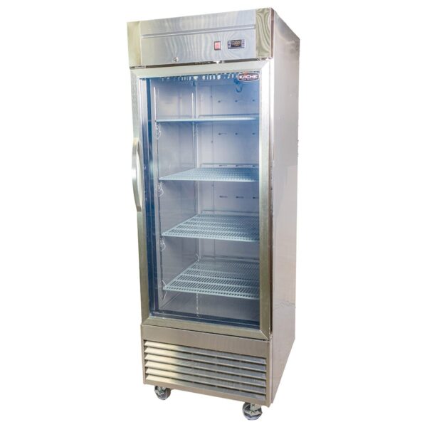 Refrigerador de Acero Inoxidable con Puerta de Vidrio